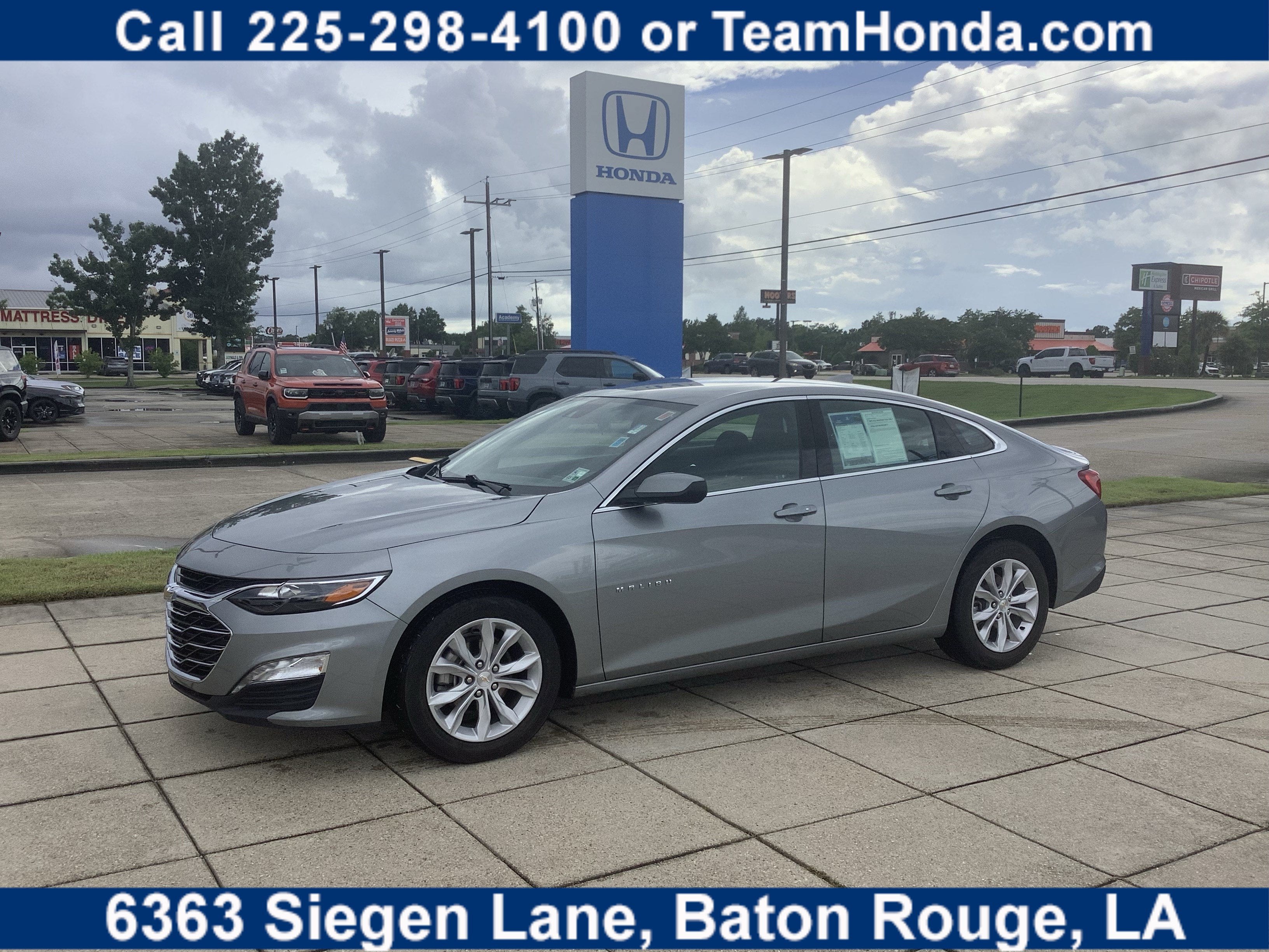 2025 Chevrolet Malibu LT in Sterling Gray Metallic — front three-quarter view