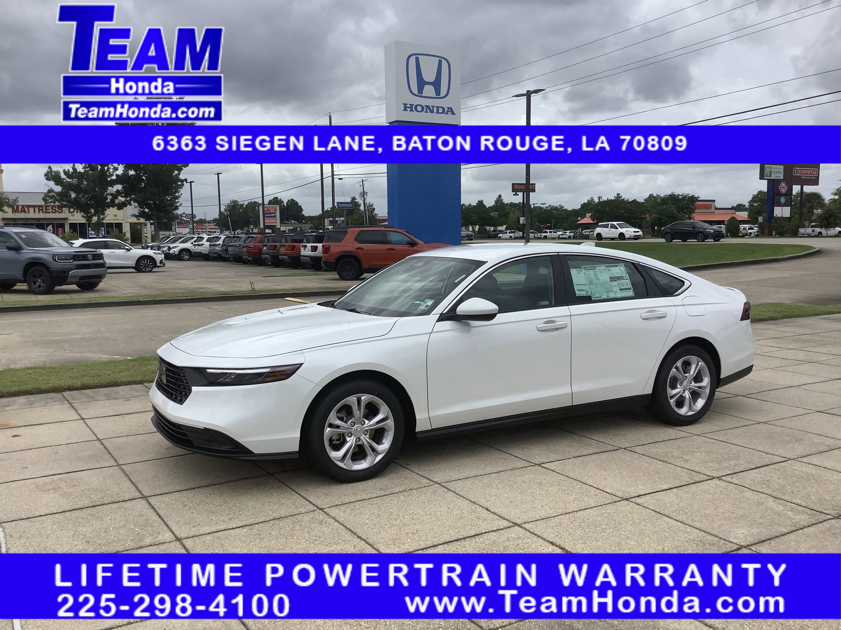 2026 Honda Accord Sedan LX in Platinum White Pearl — front three-quarter view