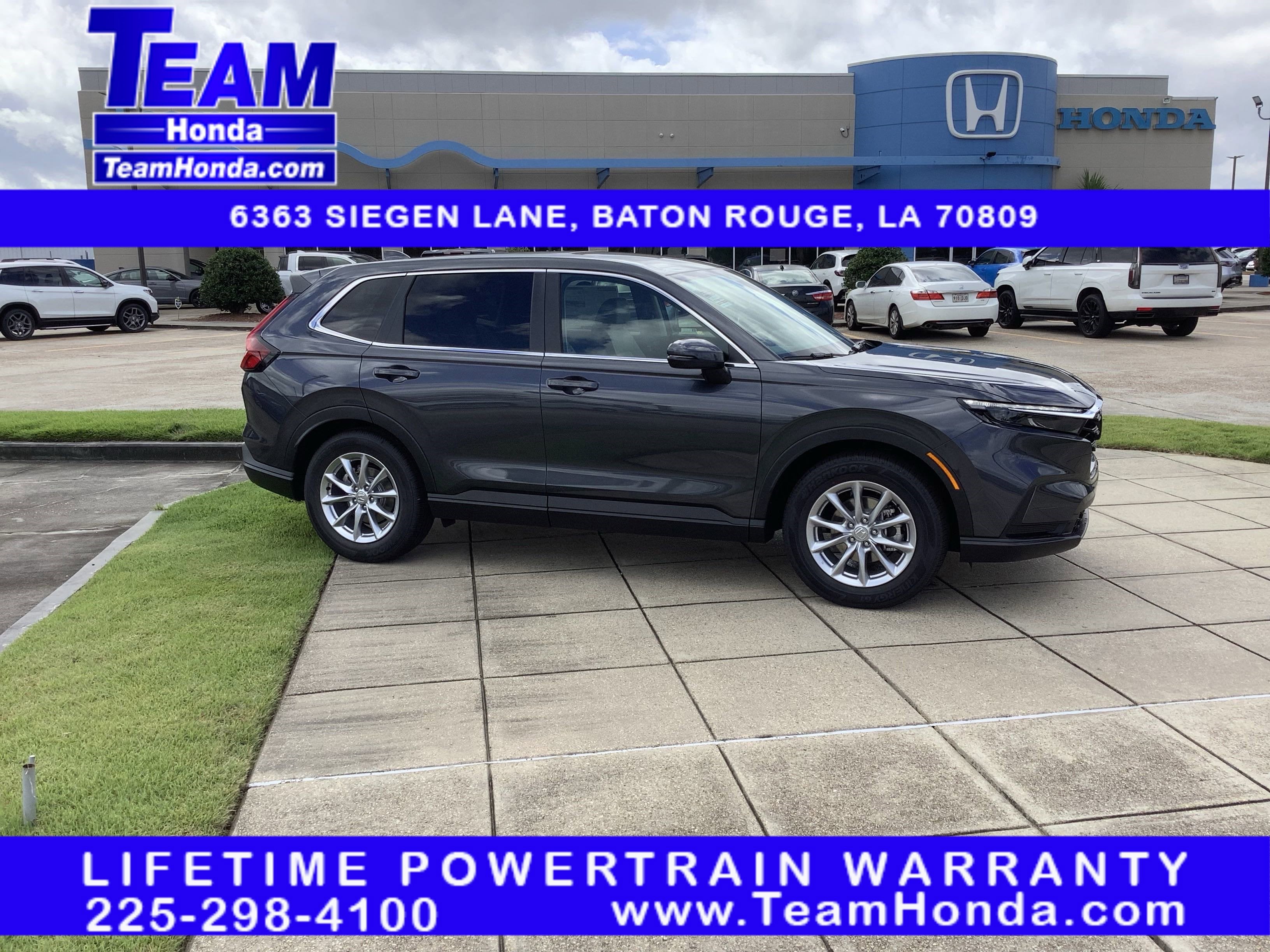 2026 Honda CR-V EX in Meteorite Gray Metallic — front three-quarter view