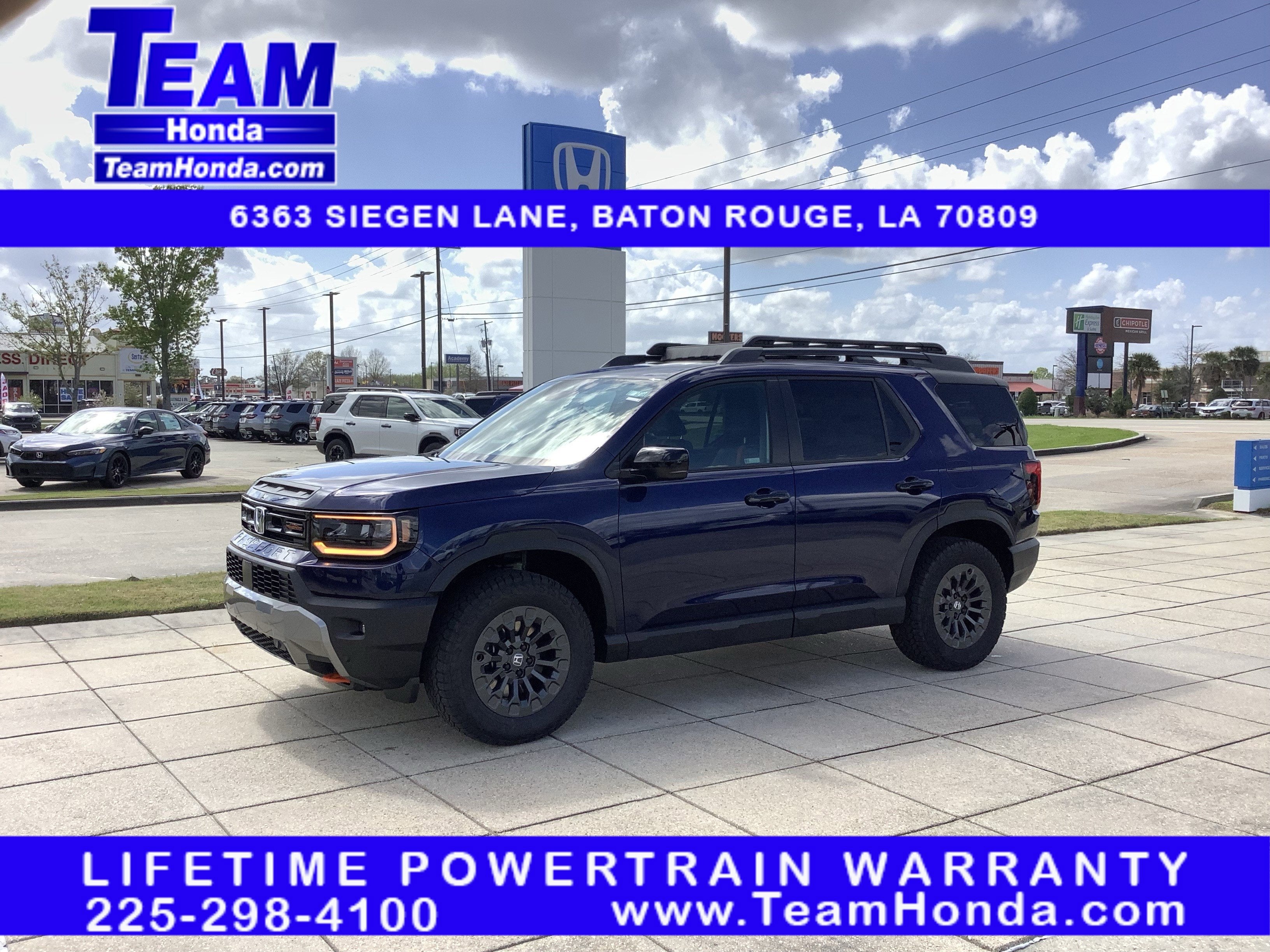 2026 Honda Passport TrailSport in Obsidian Blue Pearl — front three-quarter view