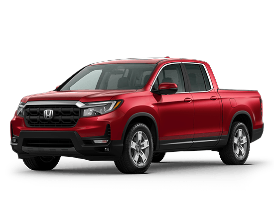2026 Honda Ridgeline RTL in Radiant Red Metallic II — front three-quarter view