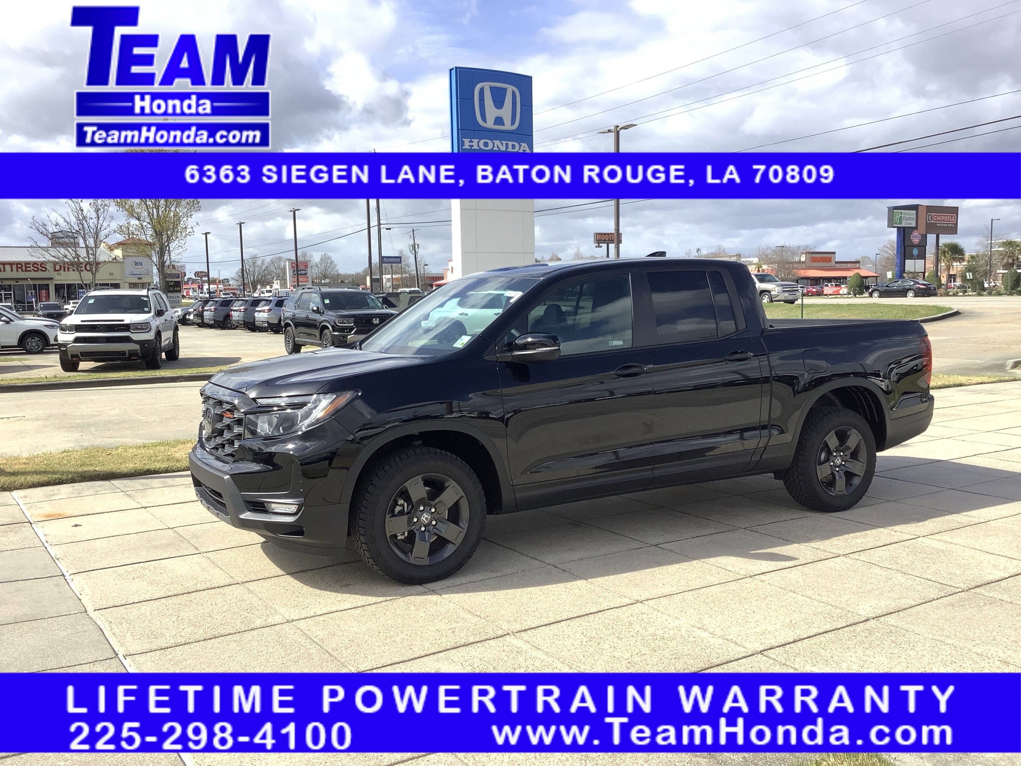 2026 Honda Ridgeline TrailSport in Crystal Black Pearl — front three-quarter view