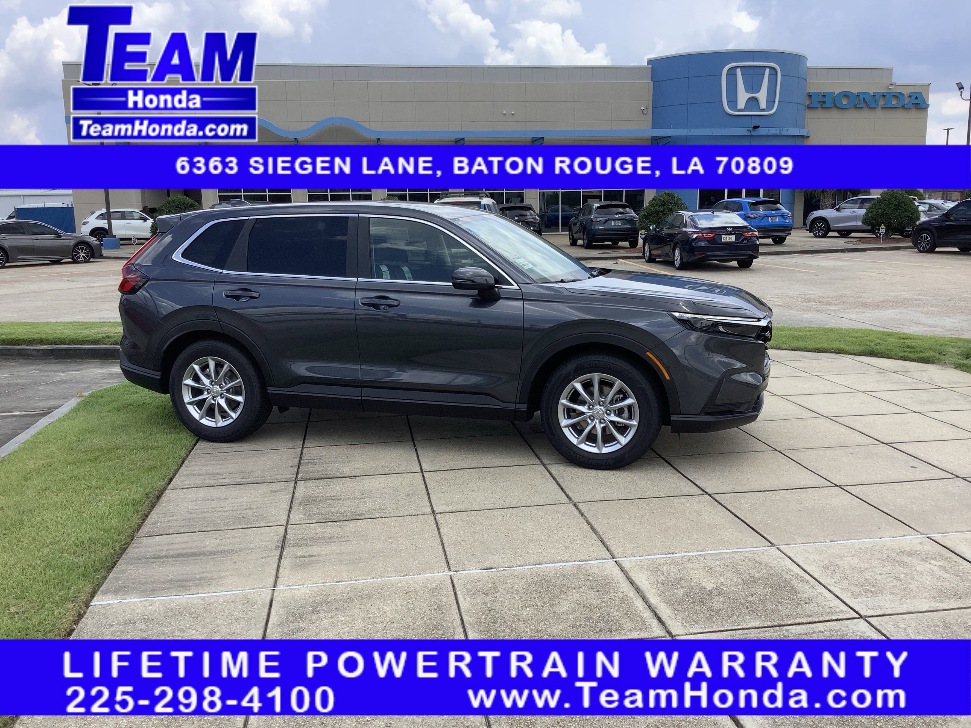 2026 Honda CR-V EX in Meteorite Gray Metallic — front three-quarter view